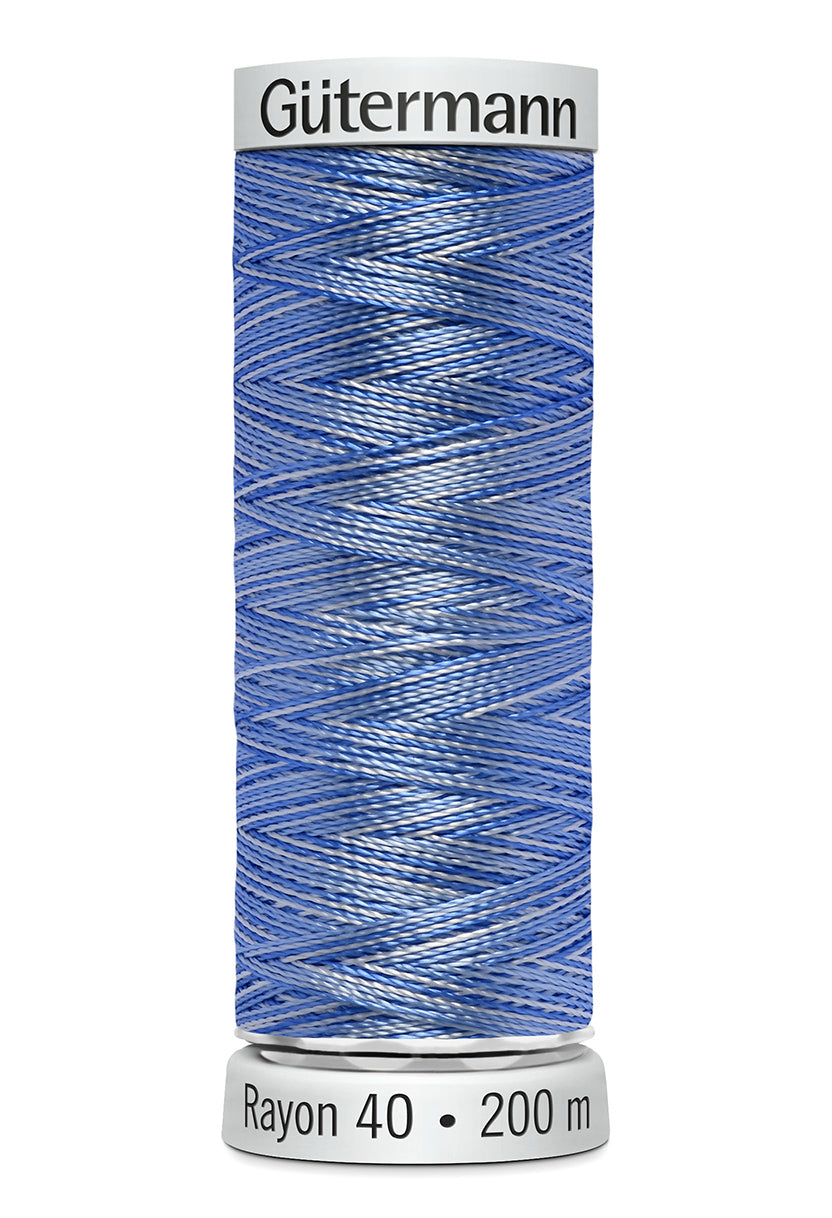 Gütermann SULKY Rayon 40 200 m – 2104 Lyseblå multicolor