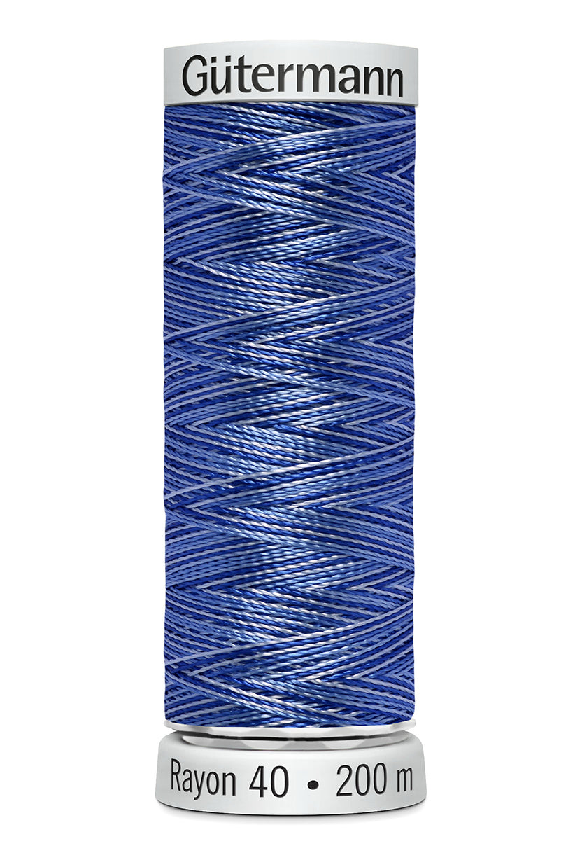 Gütermann SULKY Rayon 40 200 m – 2106 Blå multicolor