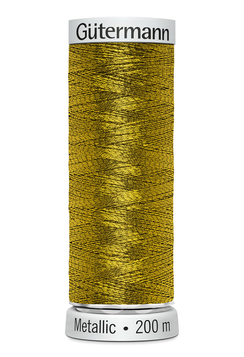 Gütermann SULKY Metallic, 200 m, farve 7005 – Mørkeguld