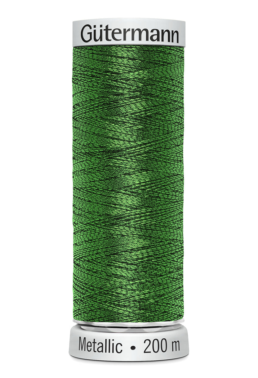 Gütermann SULKY Metallic, 200 m, farve 7018 – Grøn