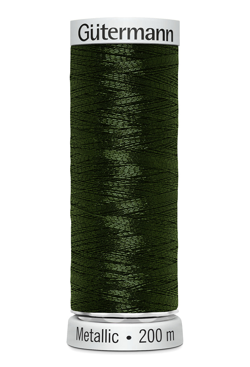 Gütermann SULKY Metallic, 200 m, farve 7056 – Skovgrøn