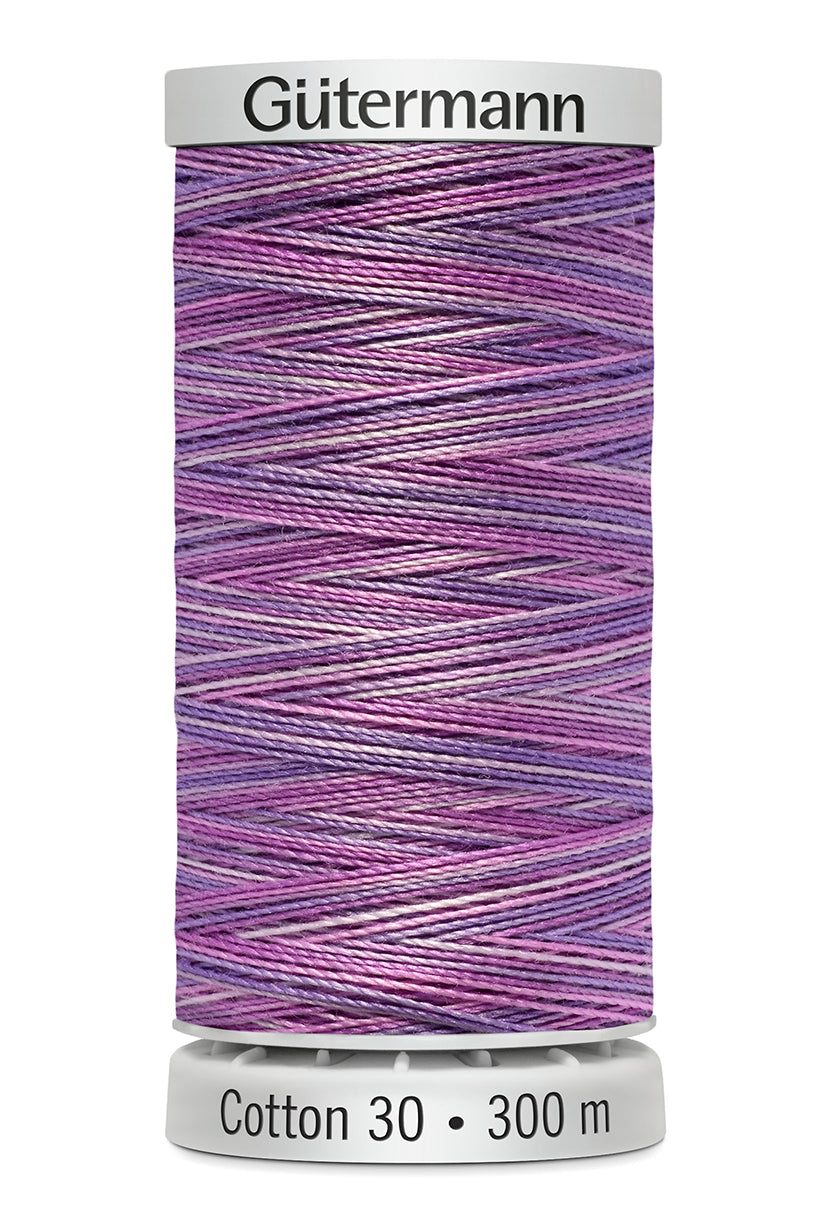 Gütermann SULKY Cotton 30, 300 m, farve 4025 – Rosa/lilla multicolor