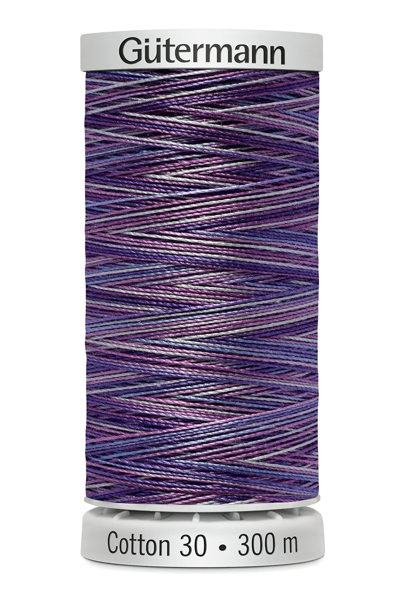 Gütermann SULKY Cotton 30, 300 m, farve 4032 – Lilla multicolor