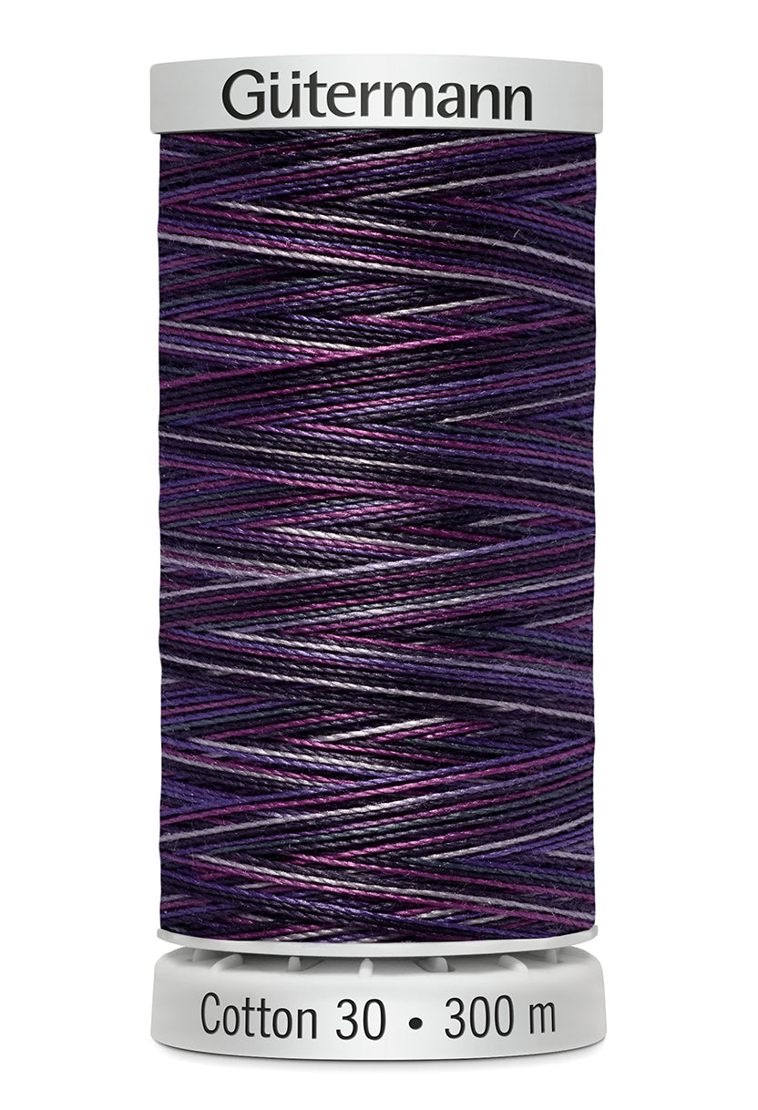 Gütermann SULKY Cotton 30, 300 m, farve 4033 – Mørk lilla multicolor