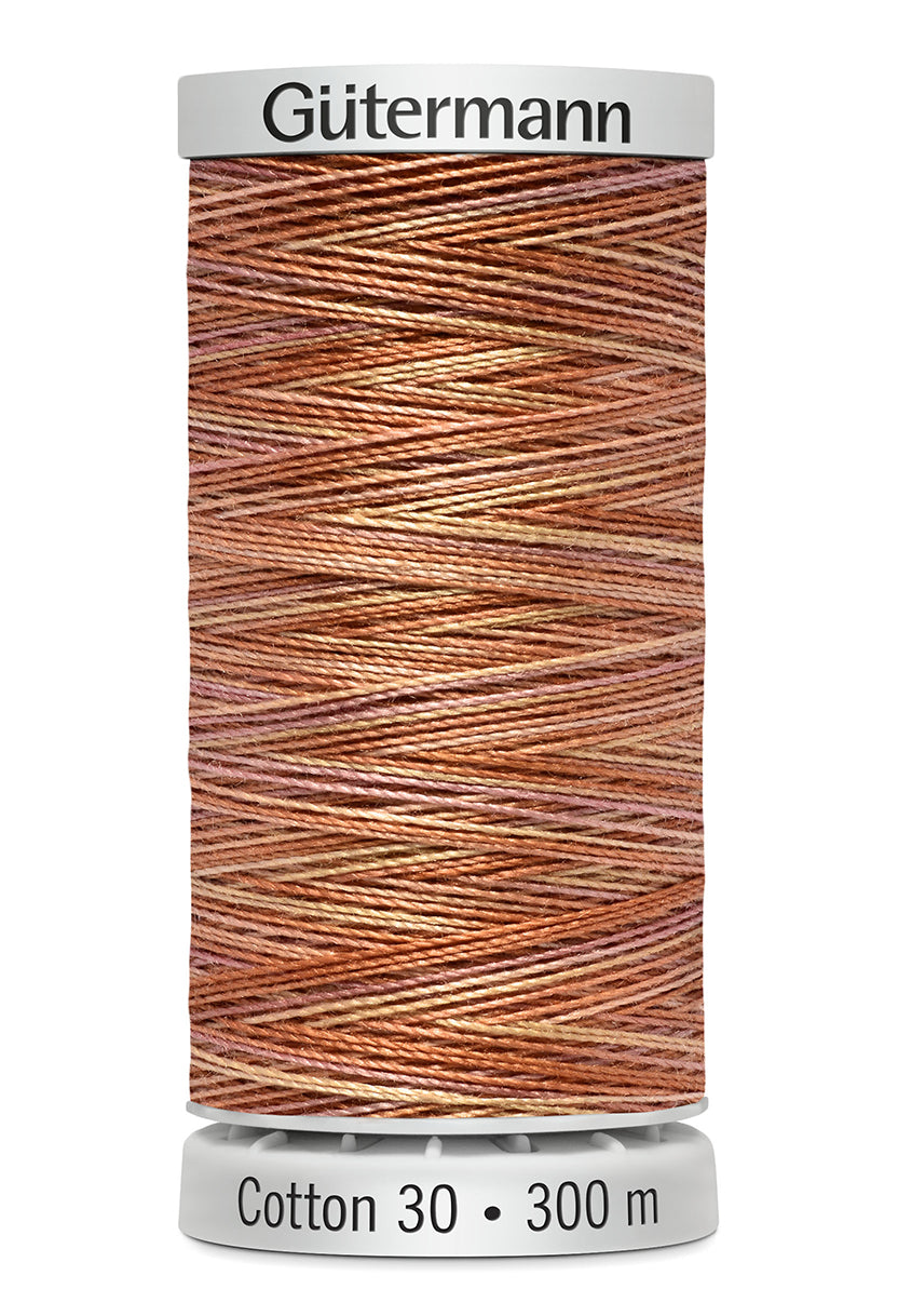 Gütermann SULKY Cotton 30, 300 m, farve 4066 – Kobber/beige multicolor