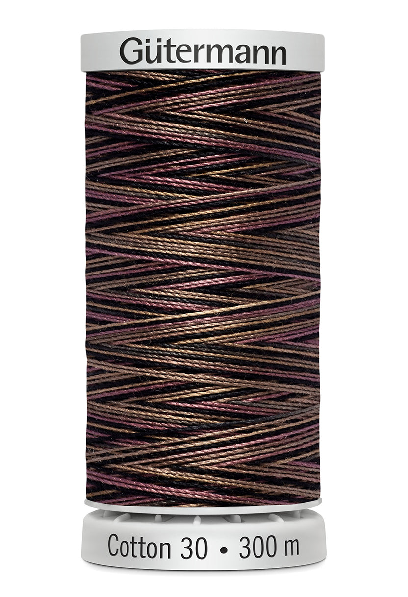 Gütermann SULKY Cotton 30, 300 m, farve 4068 – Brun/sort multicolor