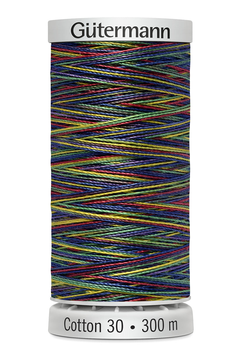 Gütermann SULKY Cotton 30, 300 m, farve 4106 – Regnbue multicolor