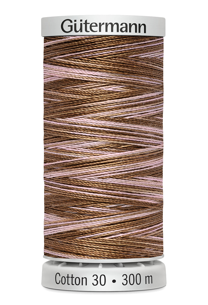 Gütermann SULKY Cotton 30, 300 m, farve 4130 – Brun/rosa multicolor