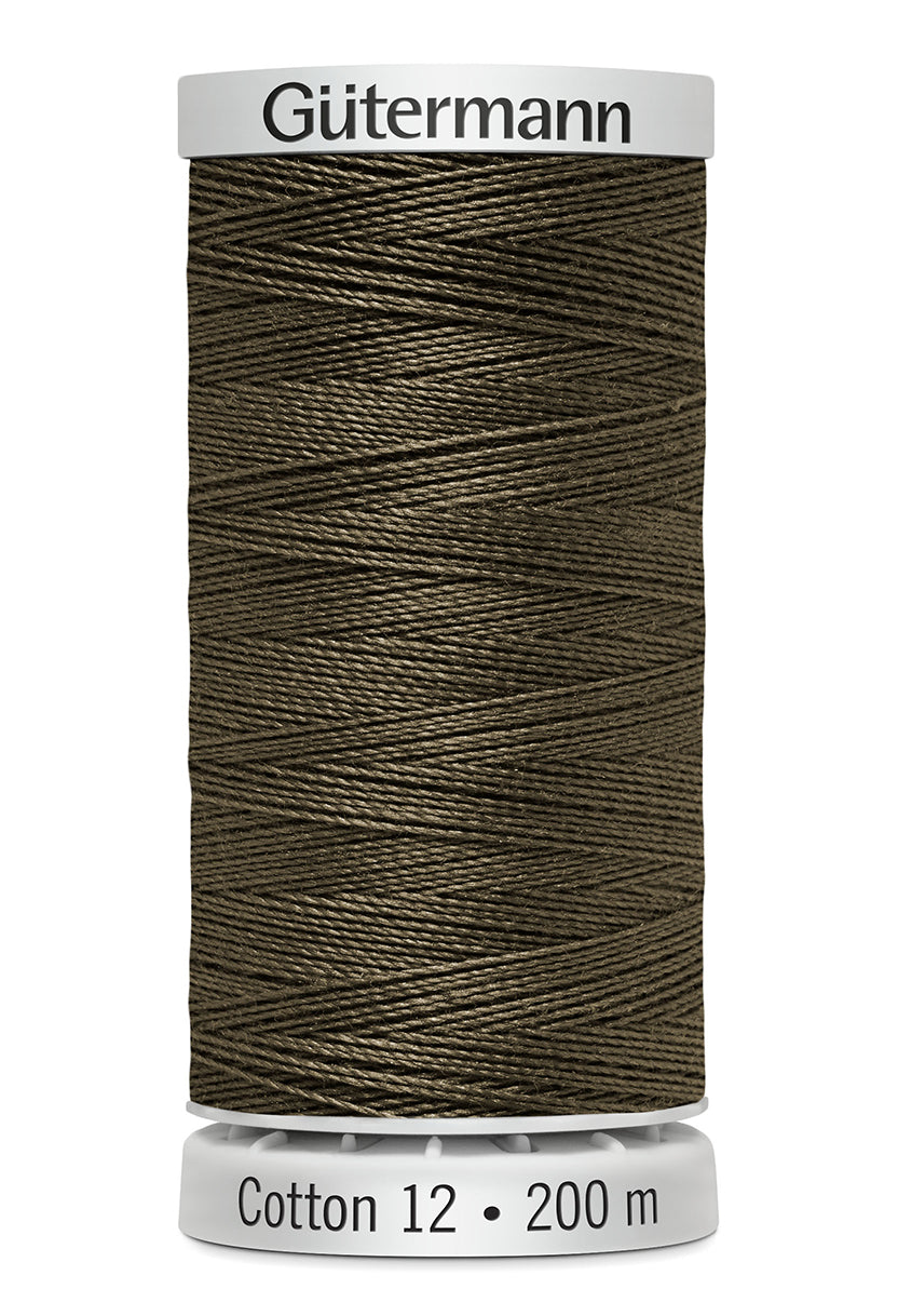 Gütermann SULKY Cotton 12, 200 m, farve 1180 – Gråbrun