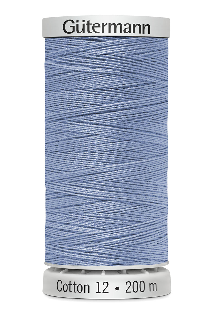 Gütermann SULKY Cotton 12, 200 m, farve 1292 – Lyseblå