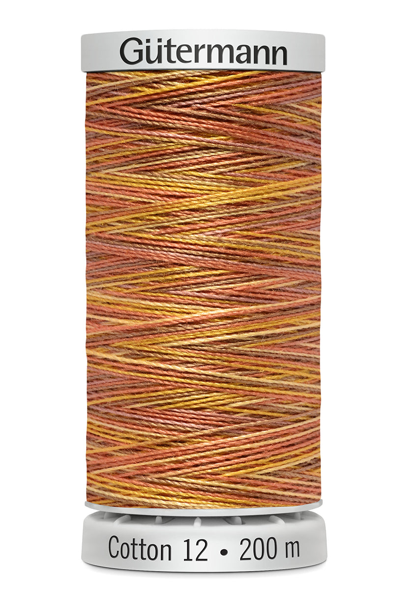 Gütermann SULKY Cotton 12, 200 m, farve 4004 – Gyldenorange multicolor