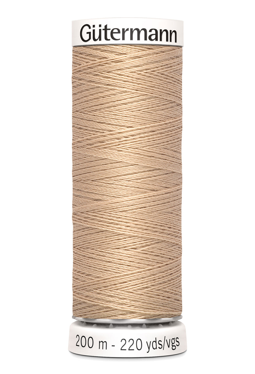 Gütermann alle stoffers sytråd, 200 m, farve 170 – Mørk beige