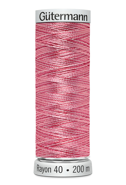 Gütermann SULKY Rayon 40 200 m – 2101 Koralrød multicolor