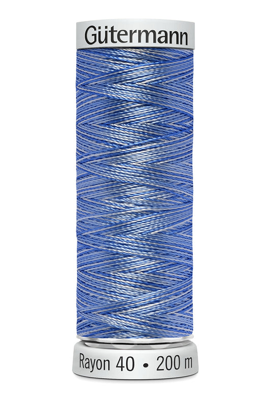 Gütermann SULKY Rayon 40 200 m – 2104 Lyseblå multicolor