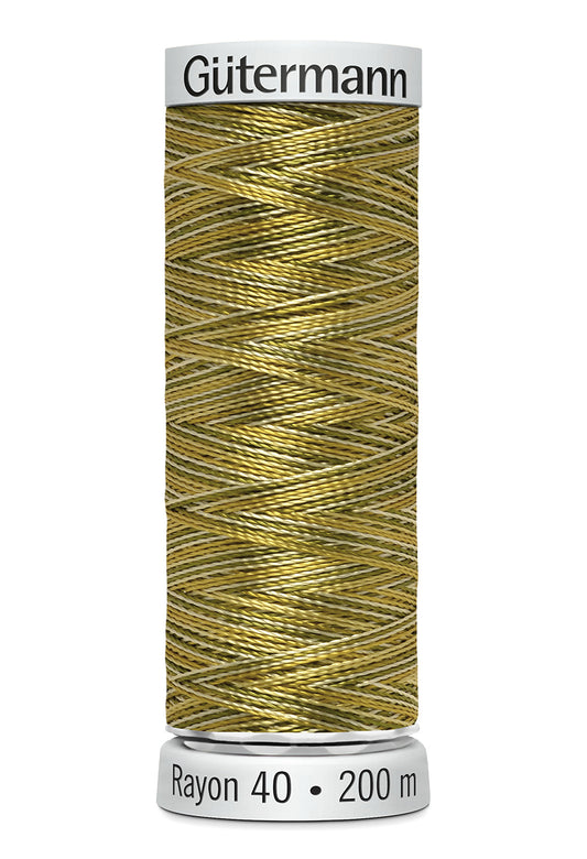 Gütermann SULKY Rayon 40 200 m – 2114 Olivengrøn multicolor