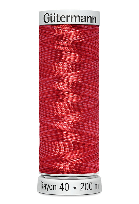 Gütermann SULKY Rayon 40 200 m – 2123 Rød/orange multicolor