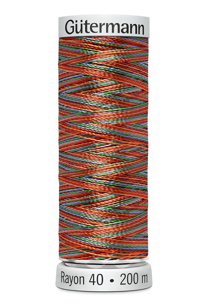 Gütermann SULKY Rayon 40 200 m – 2241 Turkis/orange multicolor