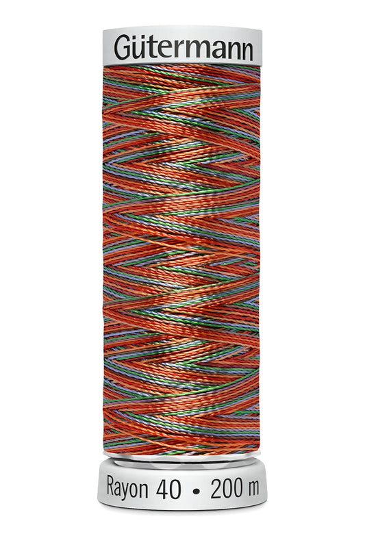 Gütermann SULKY Rayon 40 200 m – 2241 Turkis/orange multicolor