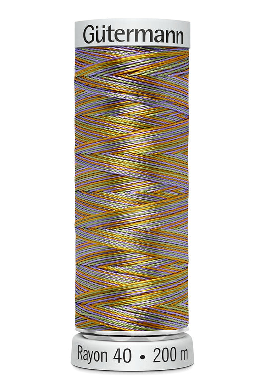 Gütermann SULKY Rayon 40 200 m – 2243 Støvet regnbue multicolor