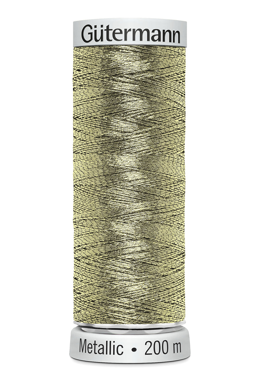 Gütermann SULKY Metallic, 200 m, farve 7003 – Lyseguld