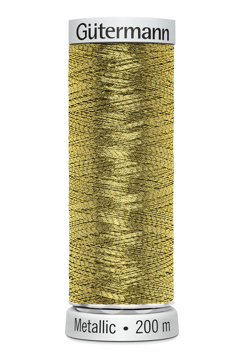 Gütermann SULKY Metallic, 200 m, farve 7004 – Mørkeguld
