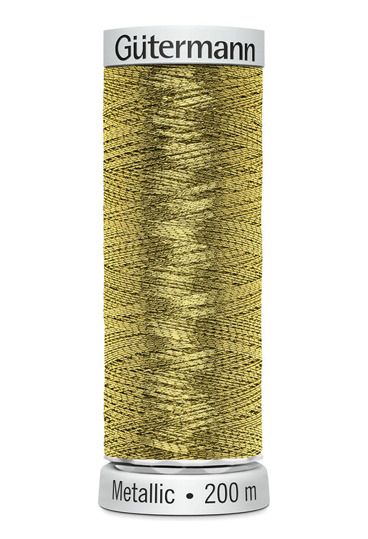 Gütermann SULKY Metallic, 200 m, farve 7004 – Mørkeguld
