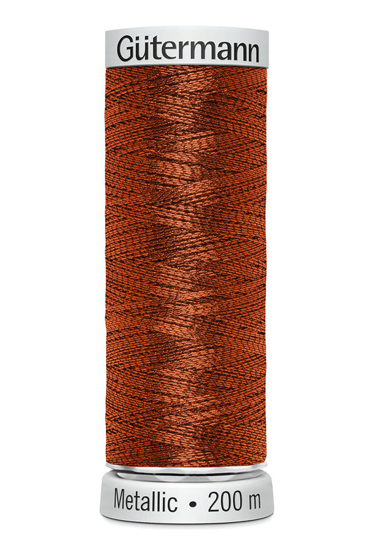 Gütermann SULKY Metallic, 200 m, farve 7010 – Mørk rød