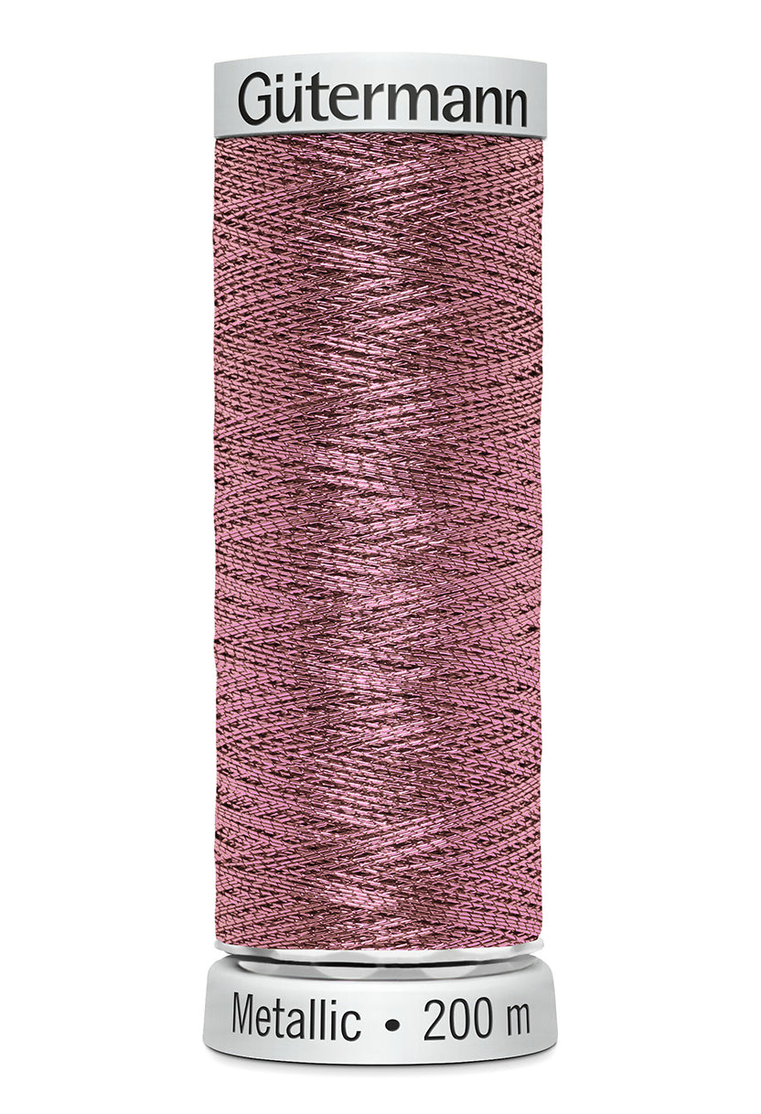 Gütermann SULKY Metallic, 200 m, farve 7012 – Rosa