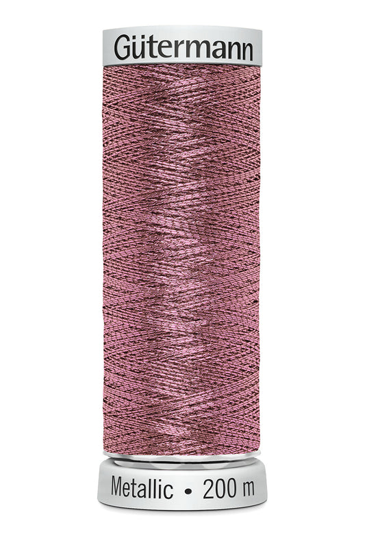 Gütermann SULKY Metallic, 200 m, farve 7012 – Rosa