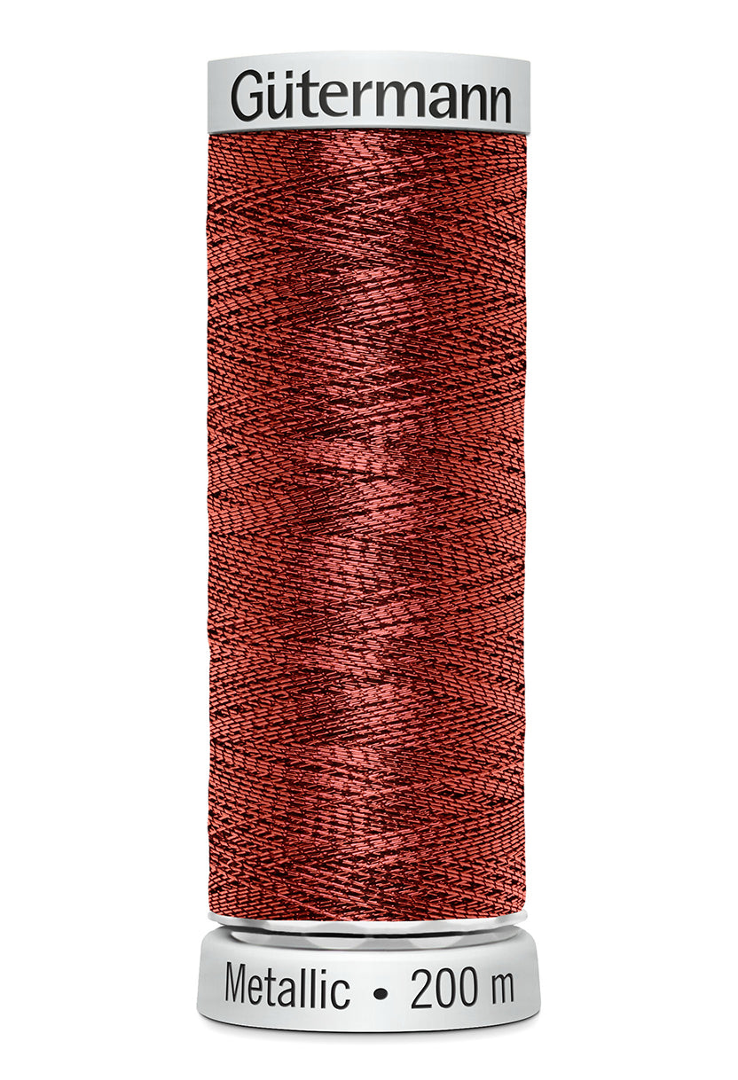 Gütermann SULKY Metallic, 200 m, farve 7014 – Rød