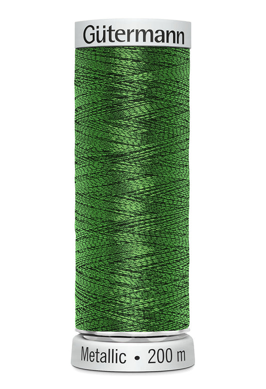 Gütermann SULKY Metallic, 200 m, farve 7018 – Grøn