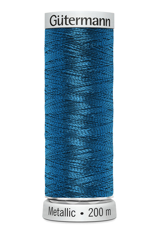 Gütermann SULKY Metallic, 200 m, farve 7052 – Turkis