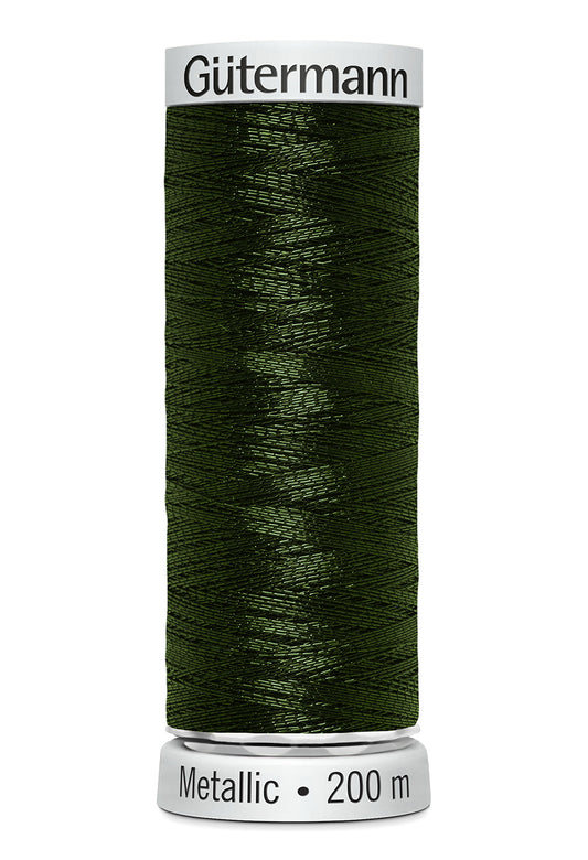Gütermann SULKY Metallic, 200 m, farve 7056 – Skovgrøn