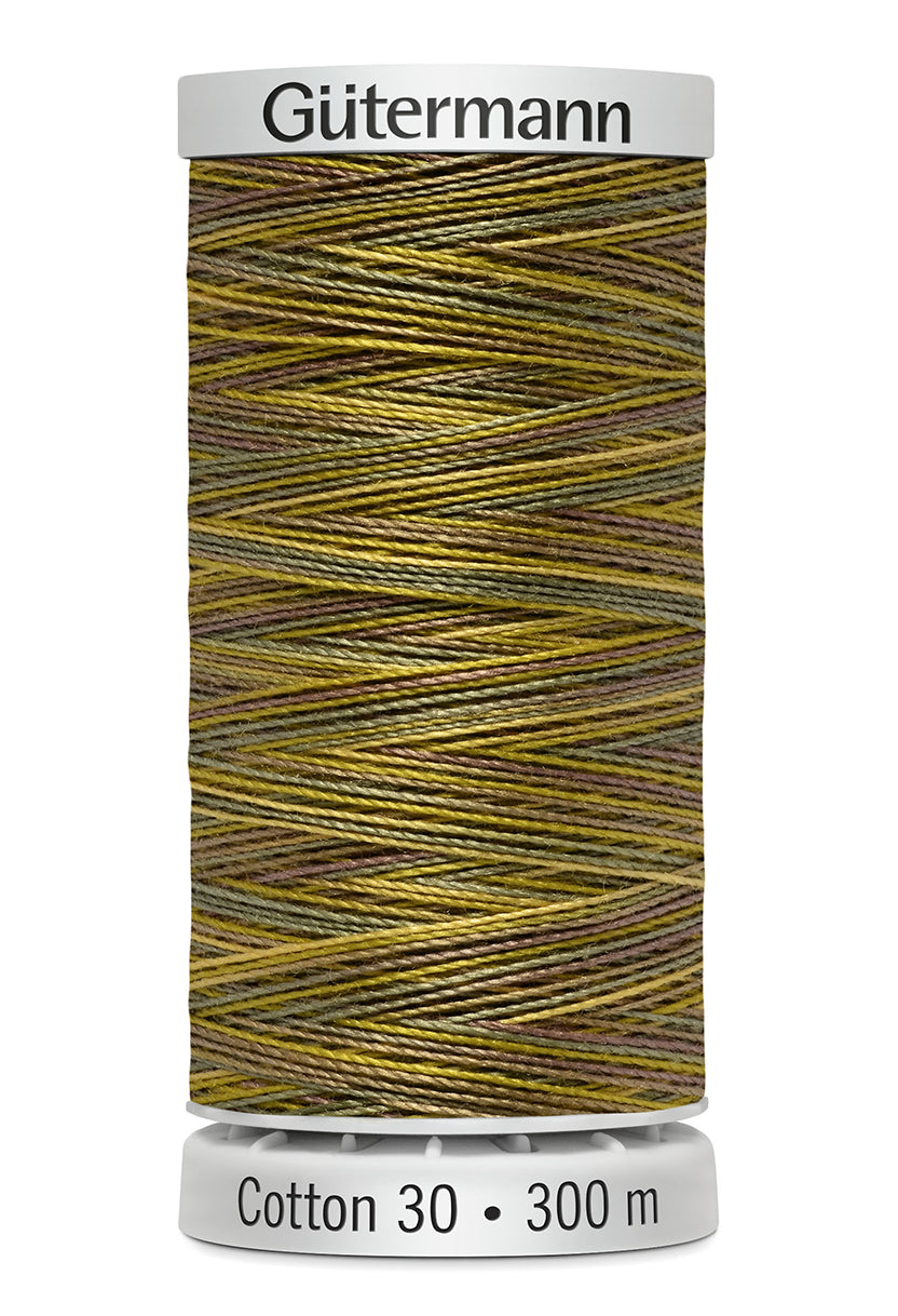 Gütermann SULKY Cotton 30, 300 m, farve 4009 – Olivengrøn multicolor