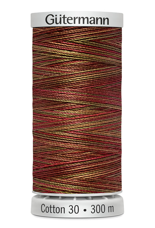 Gütermann SULKY Cotton 30, 300 m, farve 4010 – Brun/rød multicolor