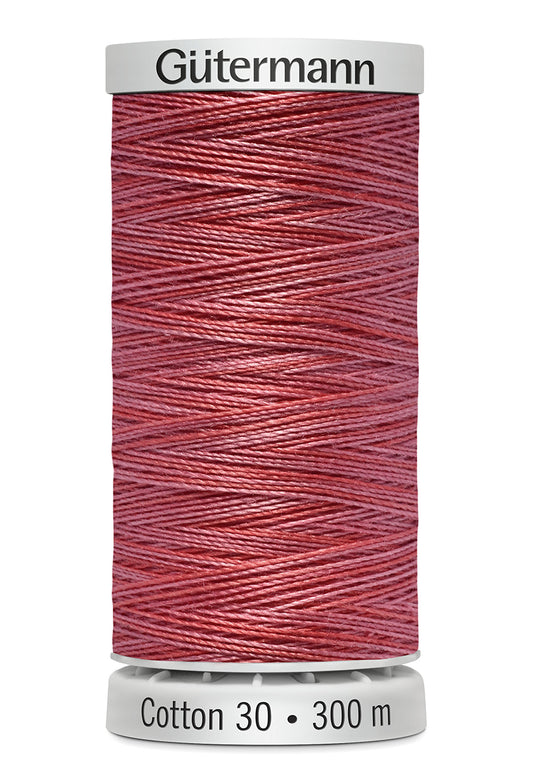 Gütermann SULKY Cotton 30, 300 m, farve 4035 – Rød multicolor
