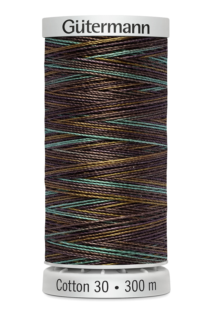 Gütermann SULKY Cotton 30, 300 m, farve 4038 – Brun/grøn multicolor