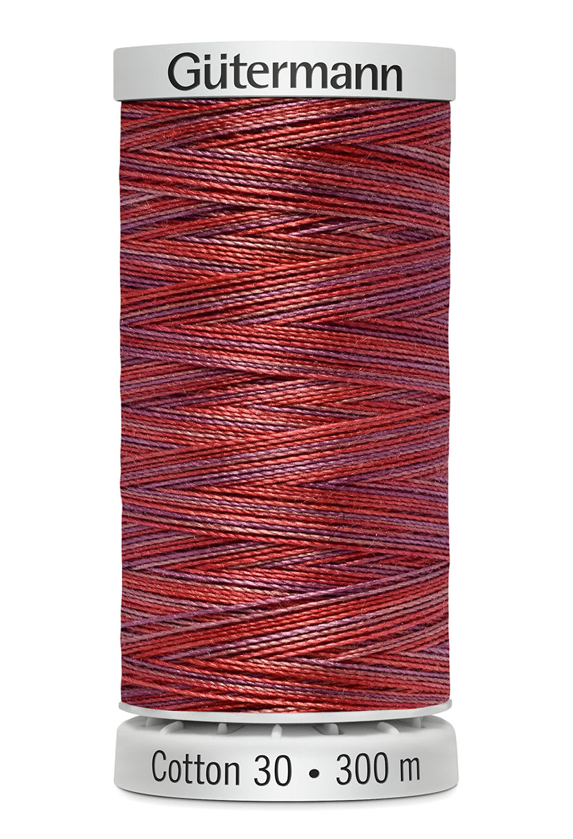 Gütermann SULKY Cotton 30, 300 m, farve 4042 – Rød/sort multicolor