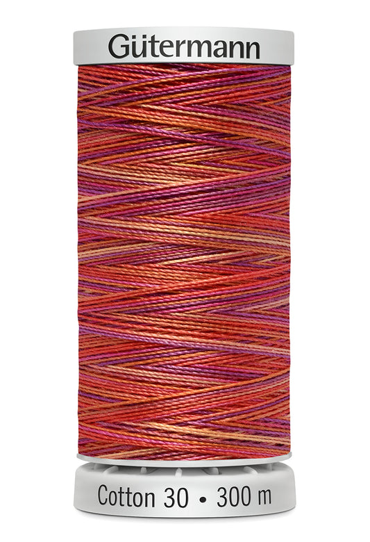 Gütermann SULKY Cotton 30, 300 m, farve 4043 – Rød/orange multicolor