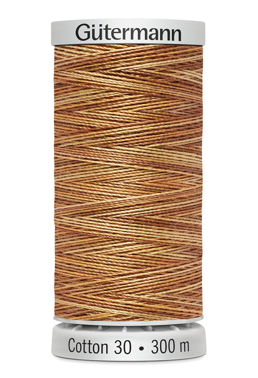 Gütermann SULKY Cotton 30, 300 m, farve 4044 – Gyldenbrun multicolor