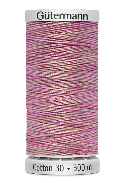 Gütermann SULKY Cotton 30, 300 m, farve 4047 – Rosa/creme multicolor