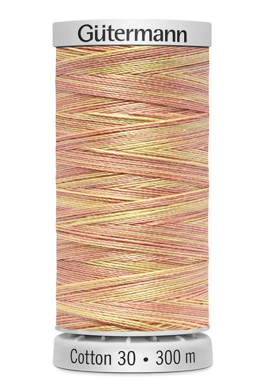 Gütermann SULKY Cotton 30, 300 m, farve 4049 – Fersken/gul multicolor