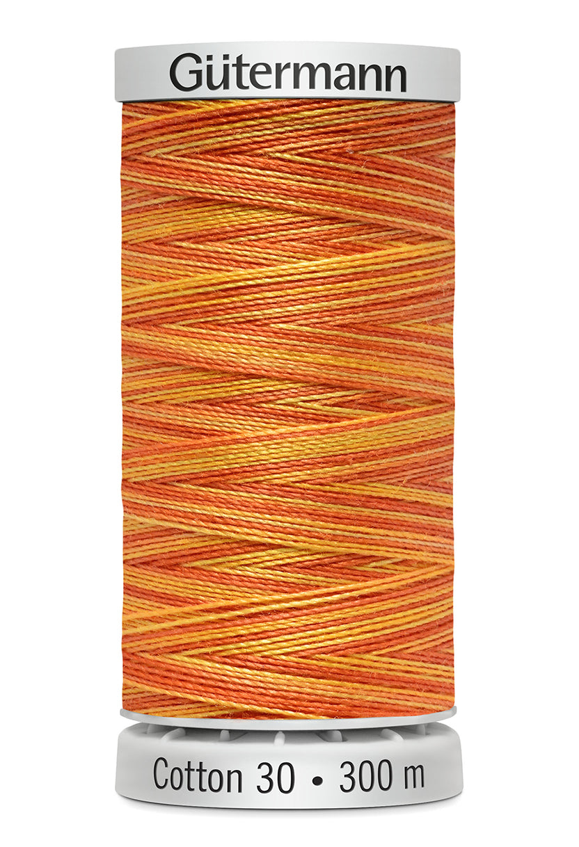 Gütermann SULKY Cotton 30, 300 m, farve 4060 – Orange/gul multicolor