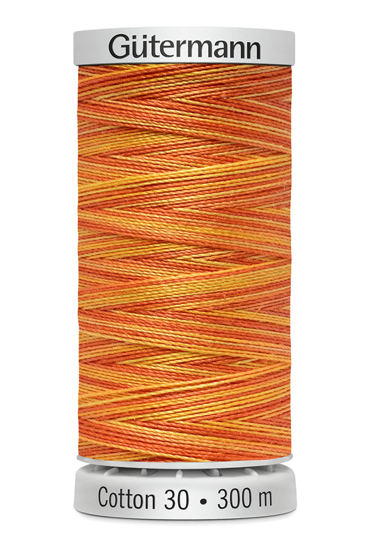 Gütermann SULKY Cotton 30, 300 m, farve 4060 – Orange/gul multicolor