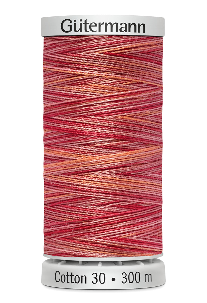 Gütermann SULKY Cotton 30, 300 m, farve 4061 – Koralrød multicolor