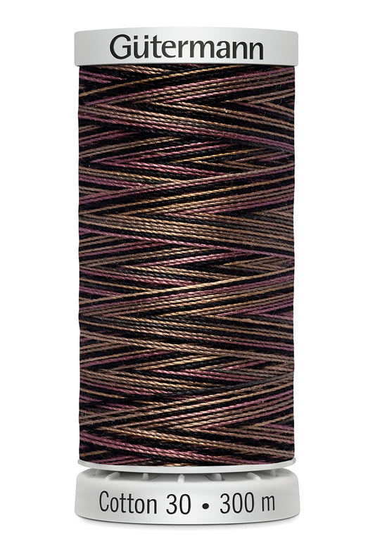 Gütermann SULKY Cotton 30, 300 m, farve 4068 – Brun/sort multicolor