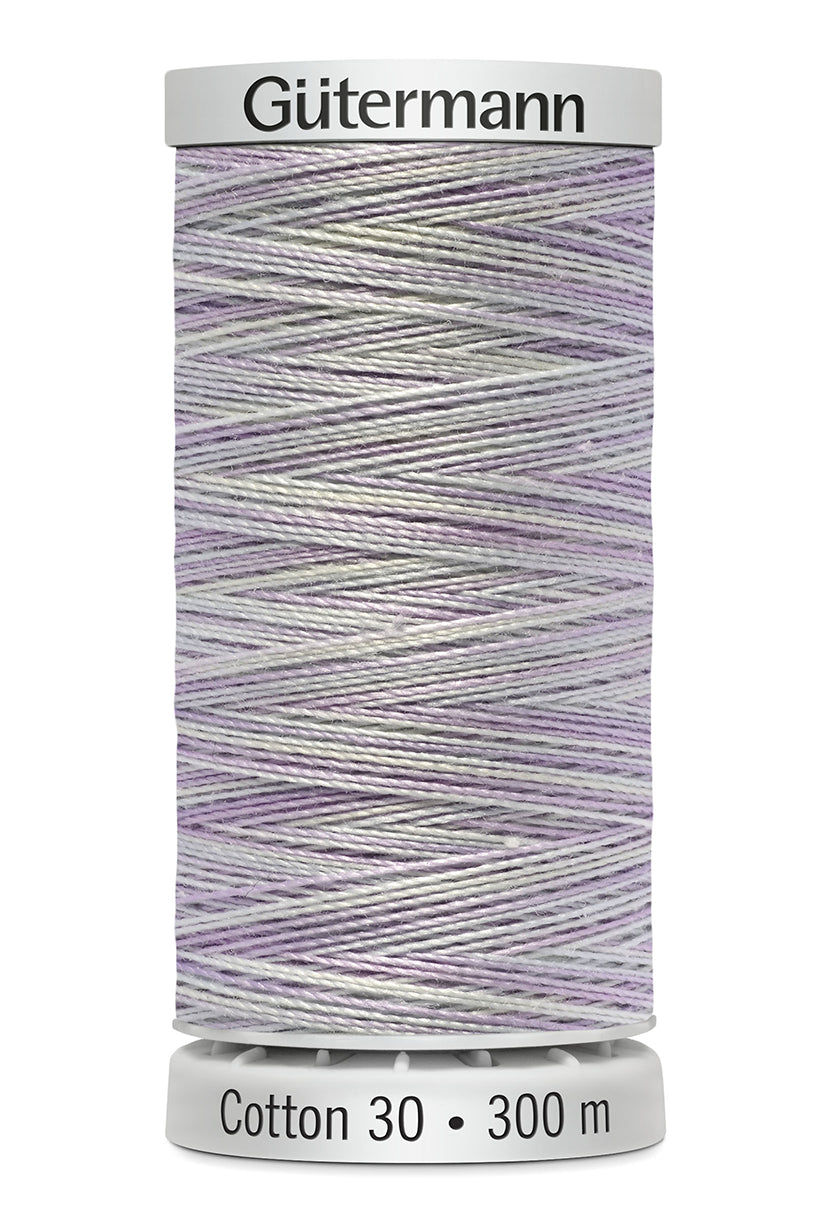 Gütermann SULKY Cotton 30, 300 m, farve 4071 – Lys lilla/grå multicolor