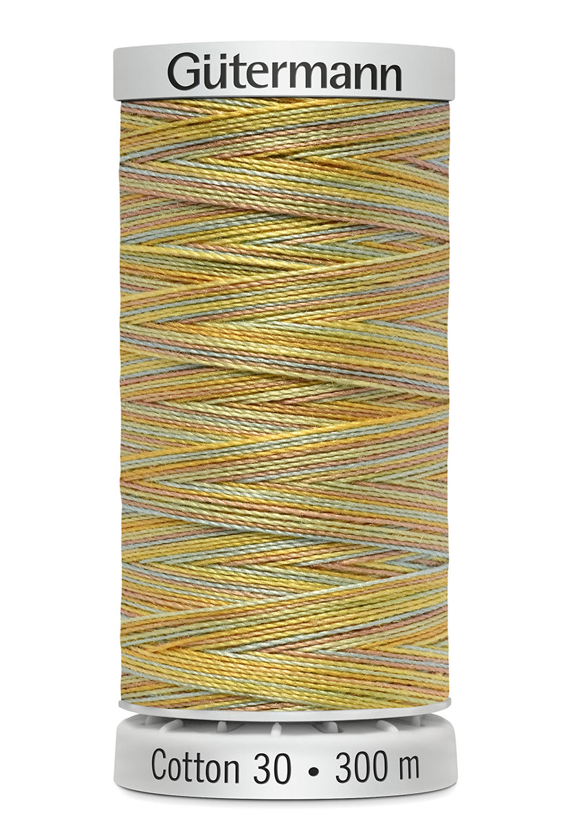 Gütermann SULKY Cotton 30, 300 m, farve 4077 – Gul/grå multicolor