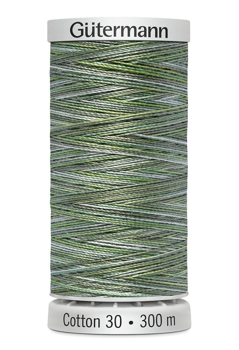 Gütermann SULKY Cotton 30, 300 m, farve 4085 – Salviegrøn multicolor