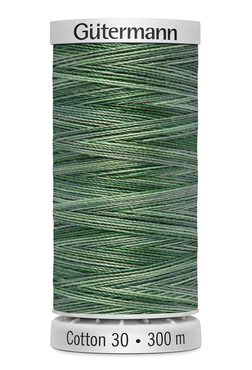 Gütermann SULKY Cotton 30, 300 m, farve 4086 – Skovgrøn multicolor